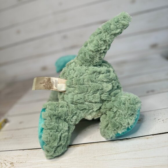Demdaco Nat & Jules Drake the Mellow Fellows Green & Blue 11" Triceratops Plush - Picture 10 of 10